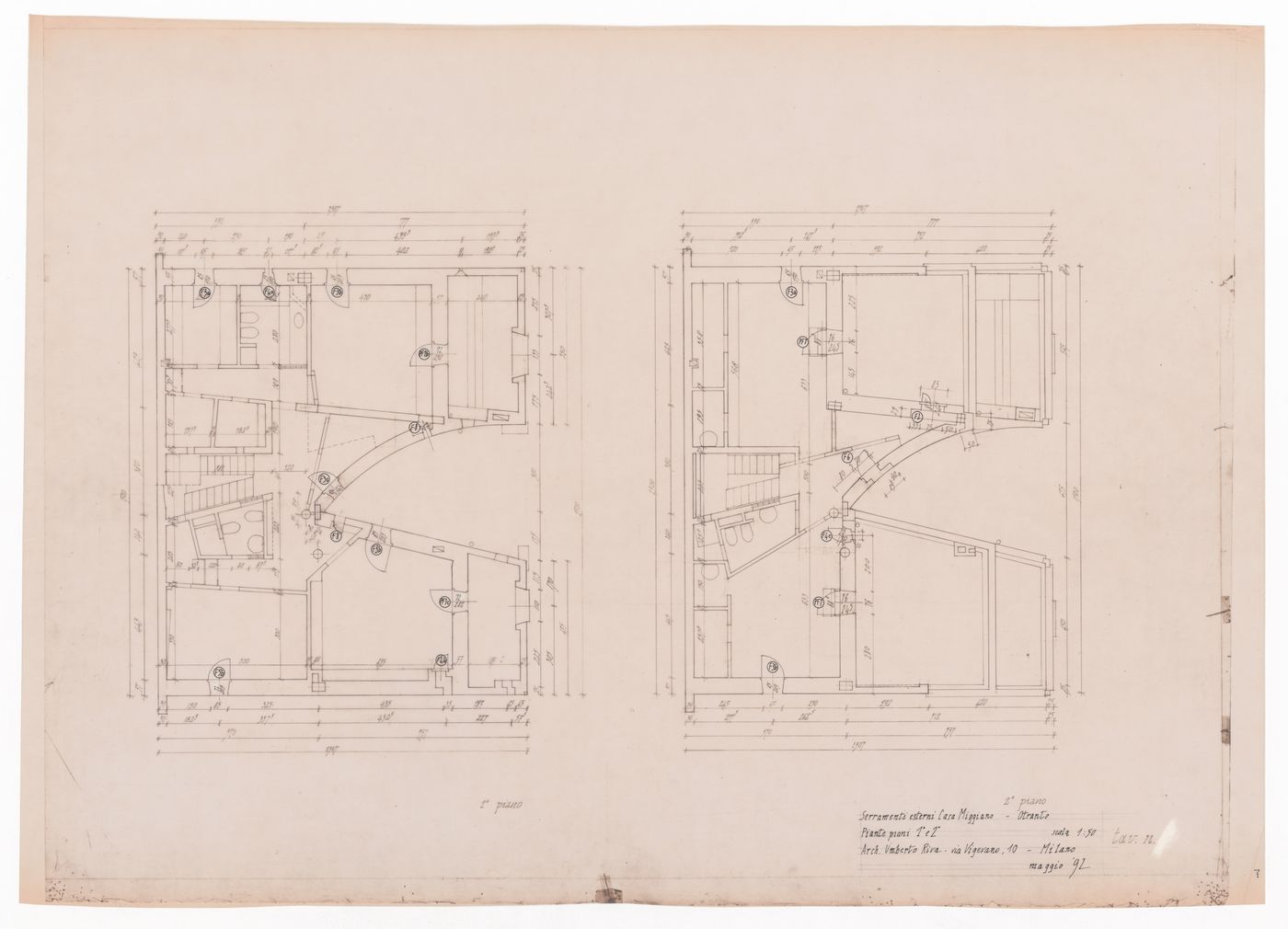 Floor plans for Casa Miggiano, Otranto, Italy