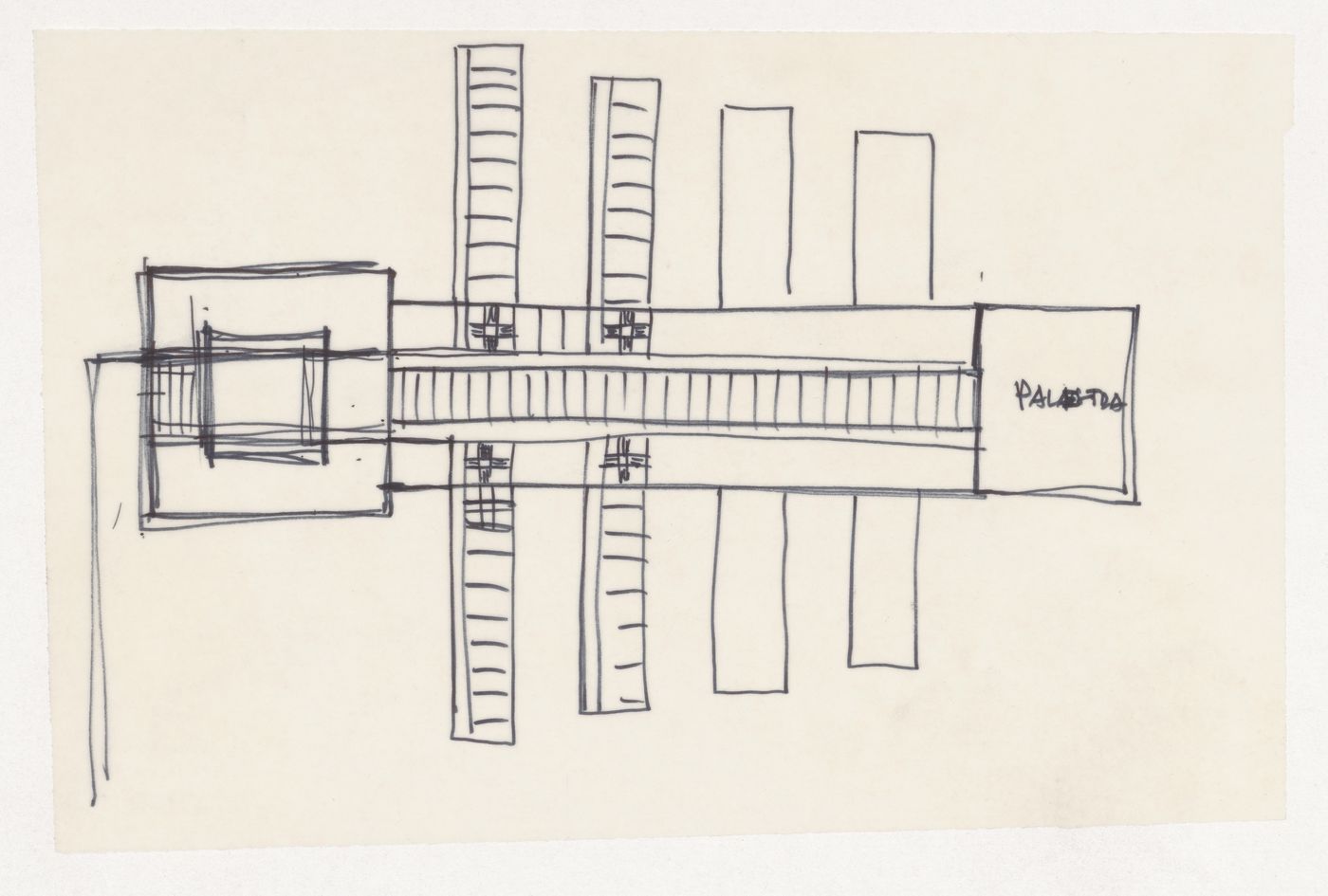 Sketch plan for Casa dello studente, Trieste, Italy