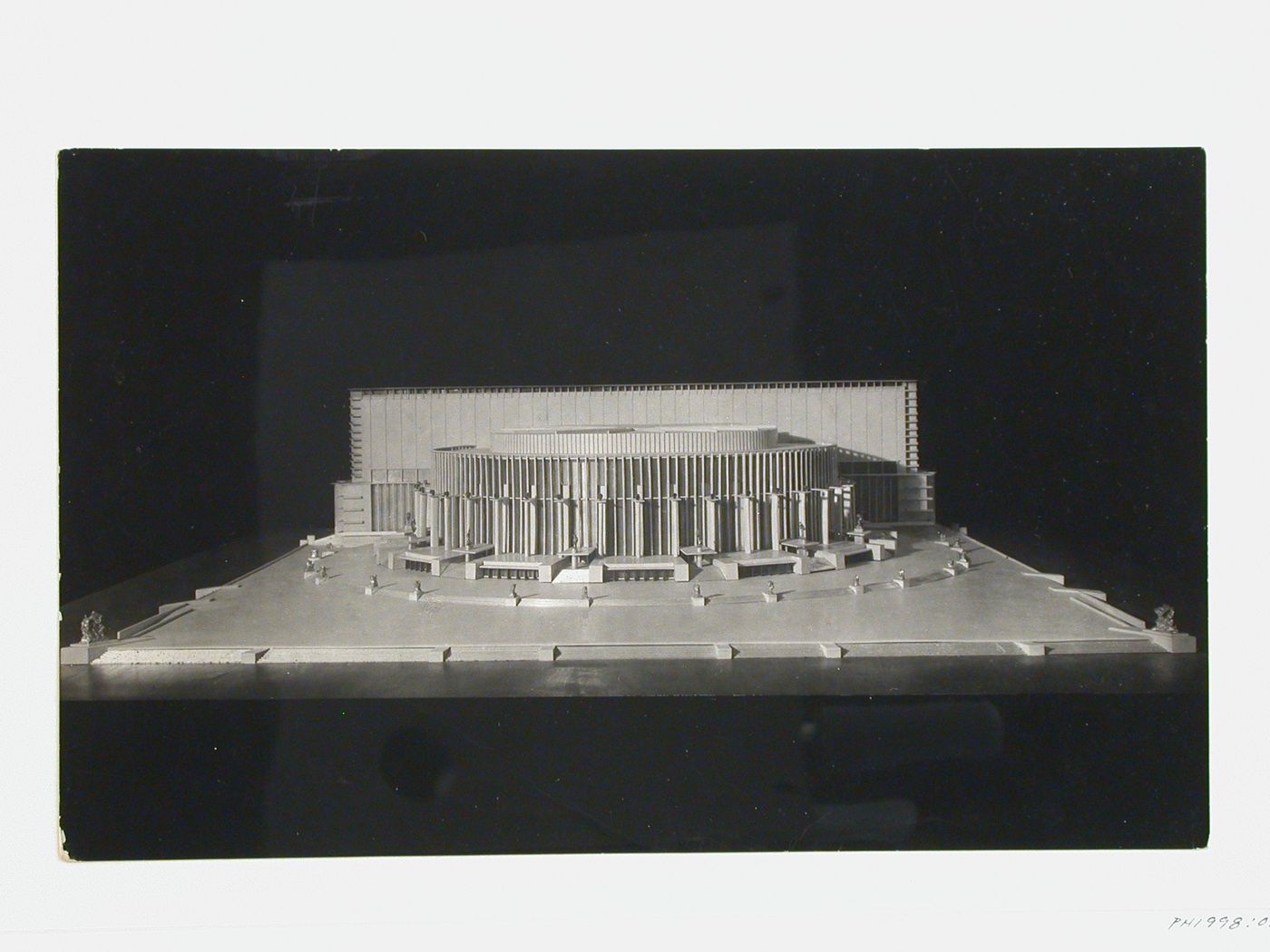 Photograph of a model for the final round of competition for a "synthetic theater" in Sverdlovsk, Soviet Union (now Ekaterinburg, Russia)