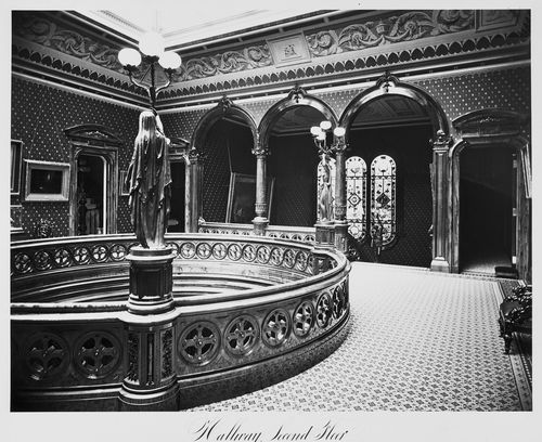 View of the hallway, second floor, Thurlow Lodge, Menlo Park, California