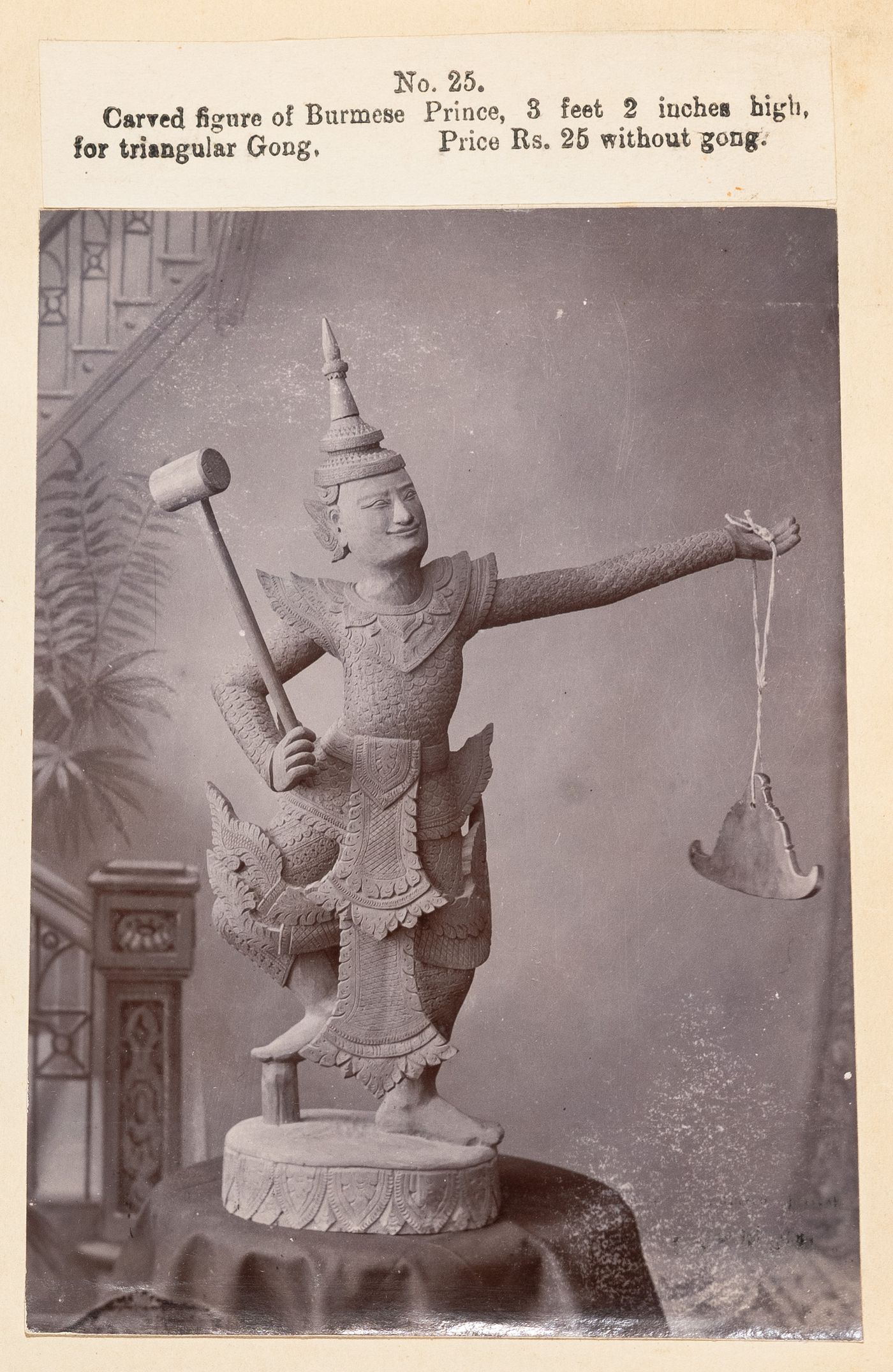 View of a statue, F. Beato Limited, C Road, Mandalay, Burma (now Myanmar)