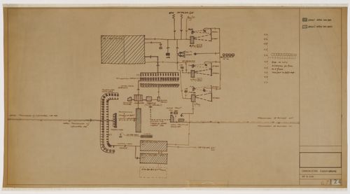 Diagram of electronic communication network, Oxford Corner House, London