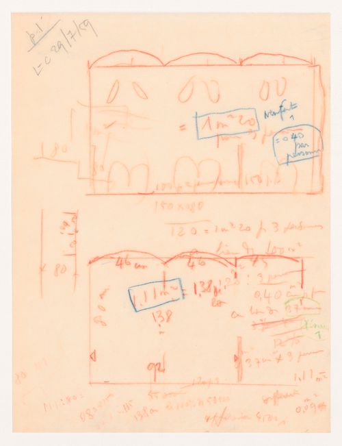 Studies for seats, Olympic Stadium, Baghdad