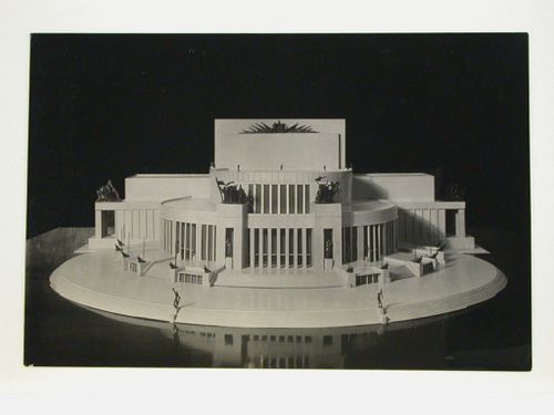Photograph of a model for a Red Army Theater, Moscow