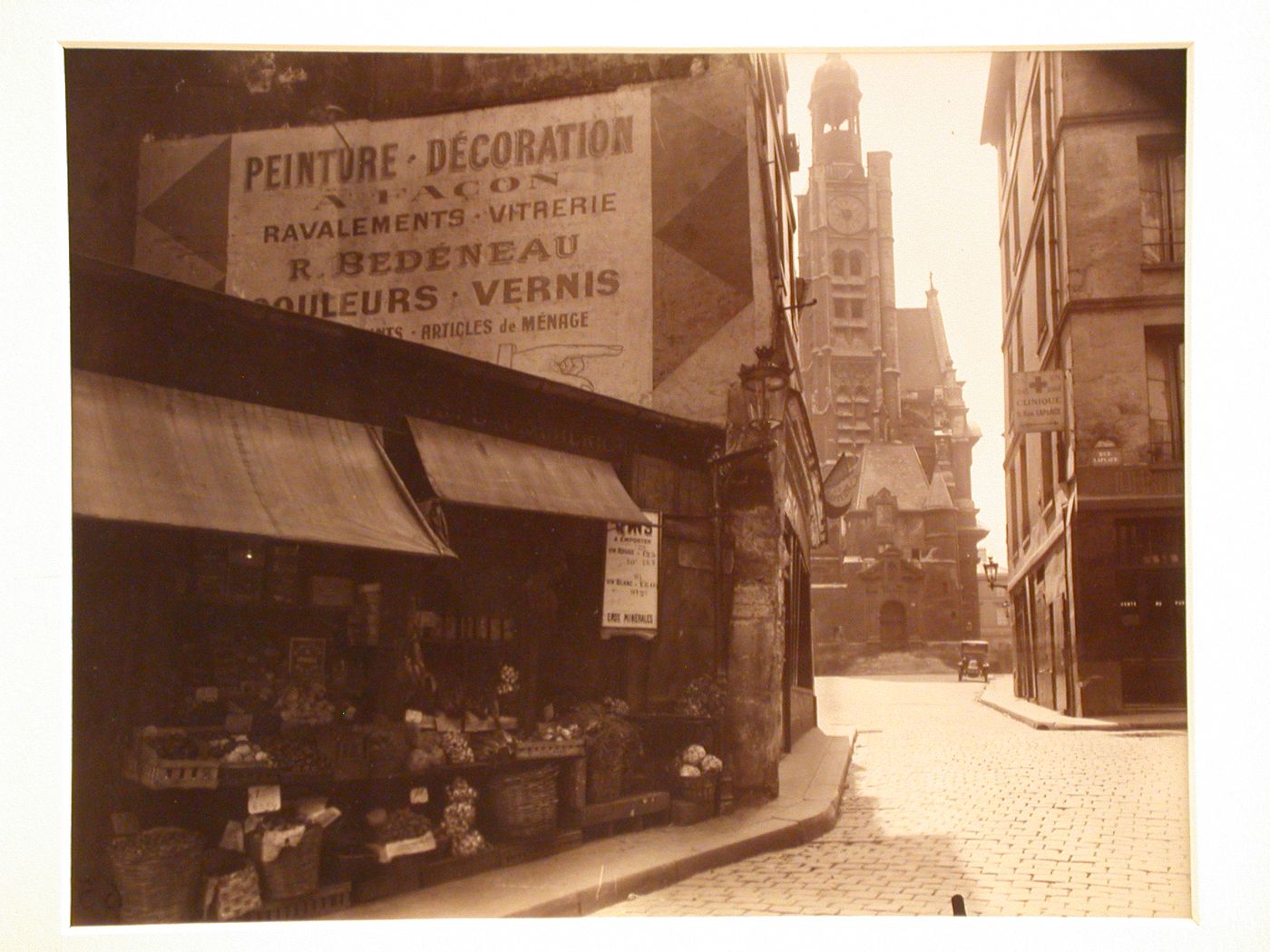 Street scene with Église de Saint-Étienne-du-Mont in background, Paris, France