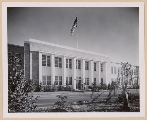 View of the principal façade of the Administration Building, Higgins Aircraft Corporation Airplane Assembly Plant, New Orleans, Louisiana