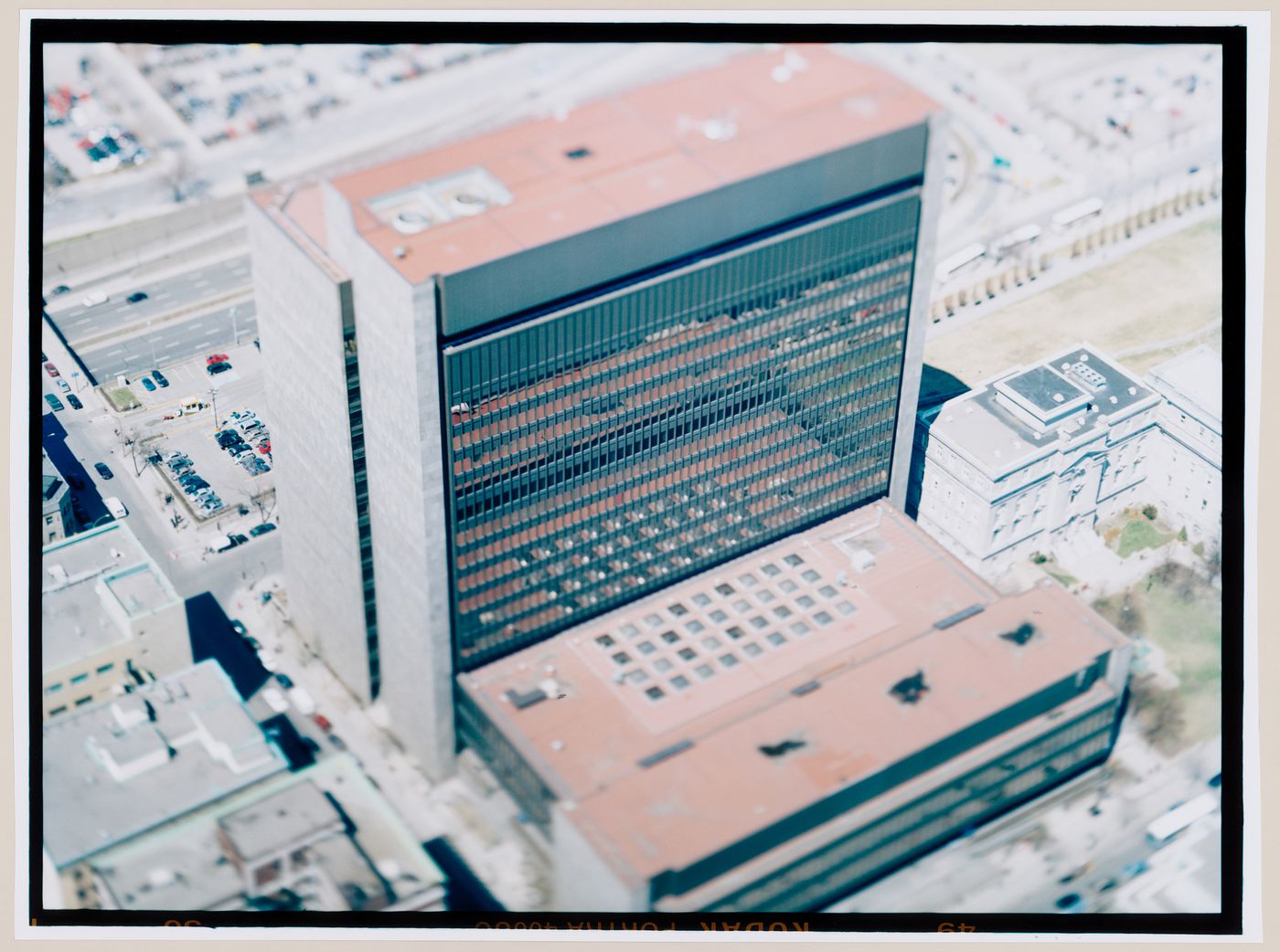 Aerial view of the Palais de Justice, Montréal, Québec