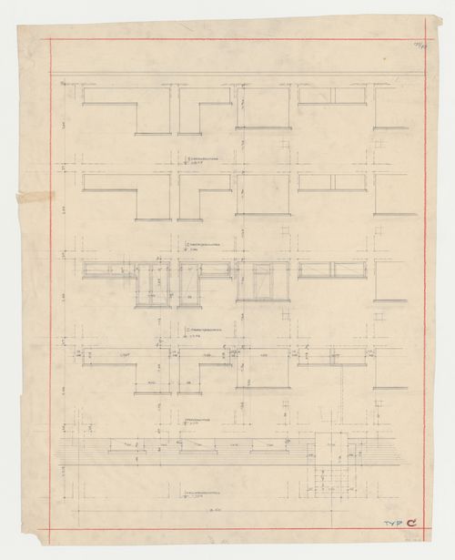 Elevation for a type C housing unit, Hellerhof Housing Estate, Frankfurt am Main, Germany