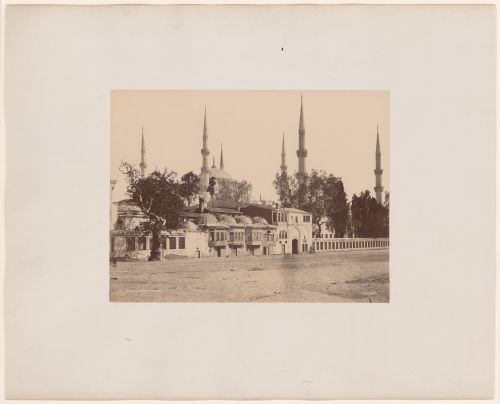 View of the Sultanahmet Camii (also known as the Blue Mosque), Constantinople (now Istanbul), Ottoman Empire (now in Turkey)