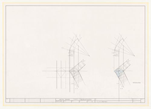 Partial plan and section for Glass Station, Oguni, Japan