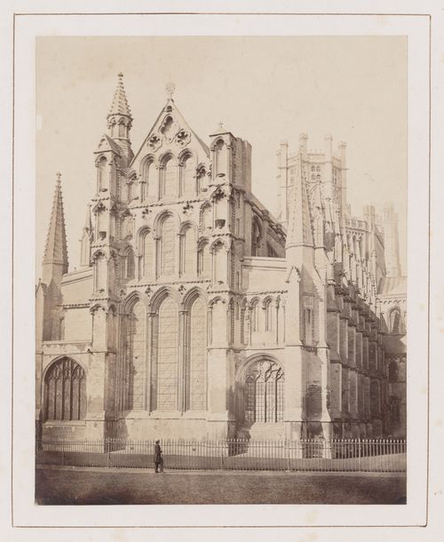 Exterior view of east end, lantern visible behind, Ely, England