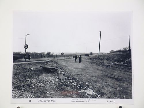 View of eastern junction, looking east from end of Wested Lane, during construction of the Swanley Bypass, England