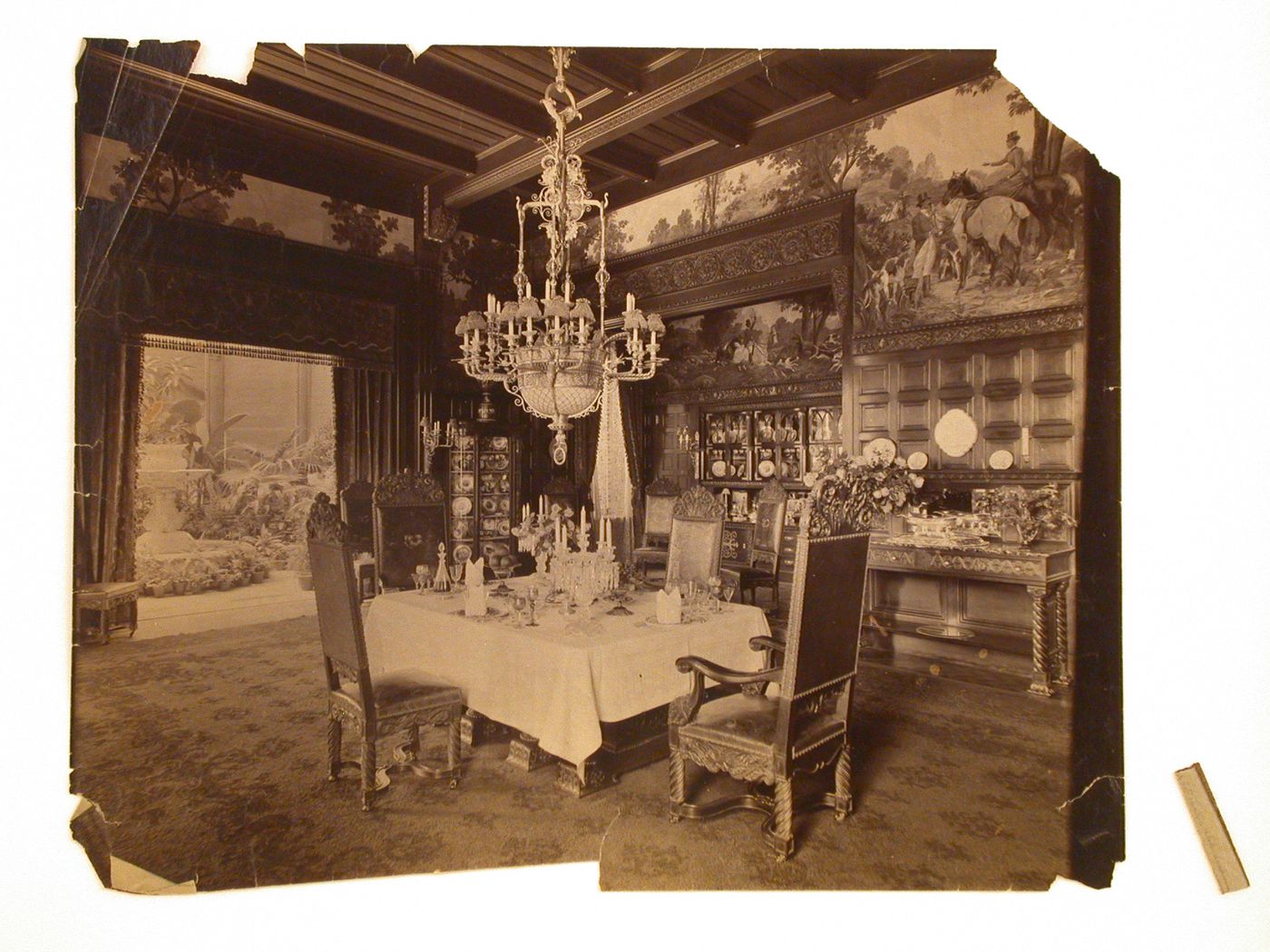 Residential interior showing a dining room, New York City, New York