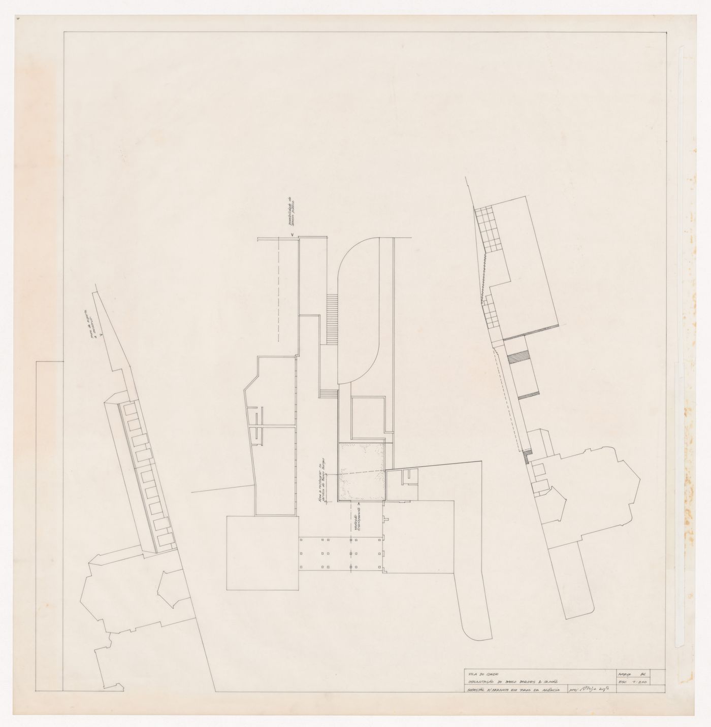 Plan and elevations for Banco Borges & Irmão II [Borges & Irmão bank II], Vila do Conde, Portugal