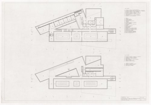 First and second floor plans for Centro Galego de Arte Contemporânea, Santiago de Compostela, Spain