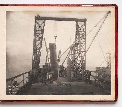 View of the Forth Bridge under construction, Firth of Forth, Scotland, United Kingdom