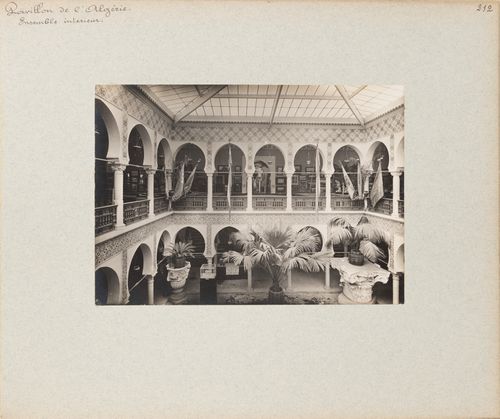 View of interior courtyard, Pavillon de l'Algérie, Exposition universelle, 1900, Paris, France