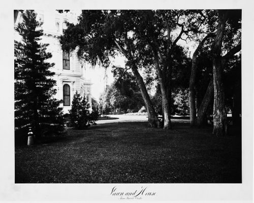 View of the house and grounds, Thurlow Lodge, Menlo Park, California