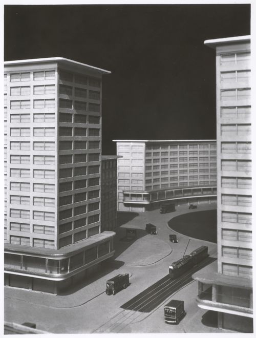Photograph of a model by Martin Wagner for the Alexanderplatz competition, Berlin