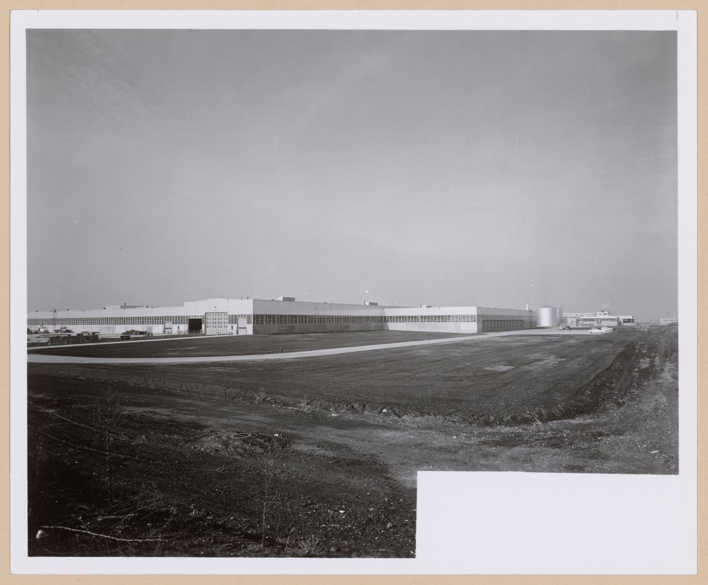 Distant view of the south and east façades of the Automobile Assembly Plant, Ford Motor Company, San Jose, California
