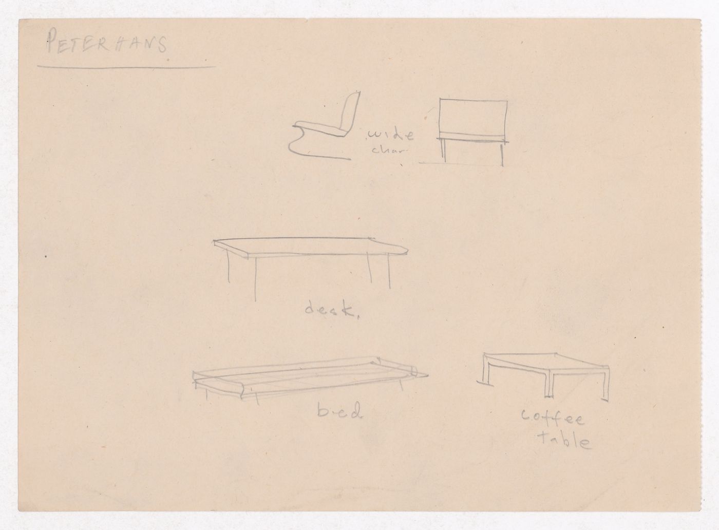 Various documents and drawings including furniture design and office renovation: File G 695