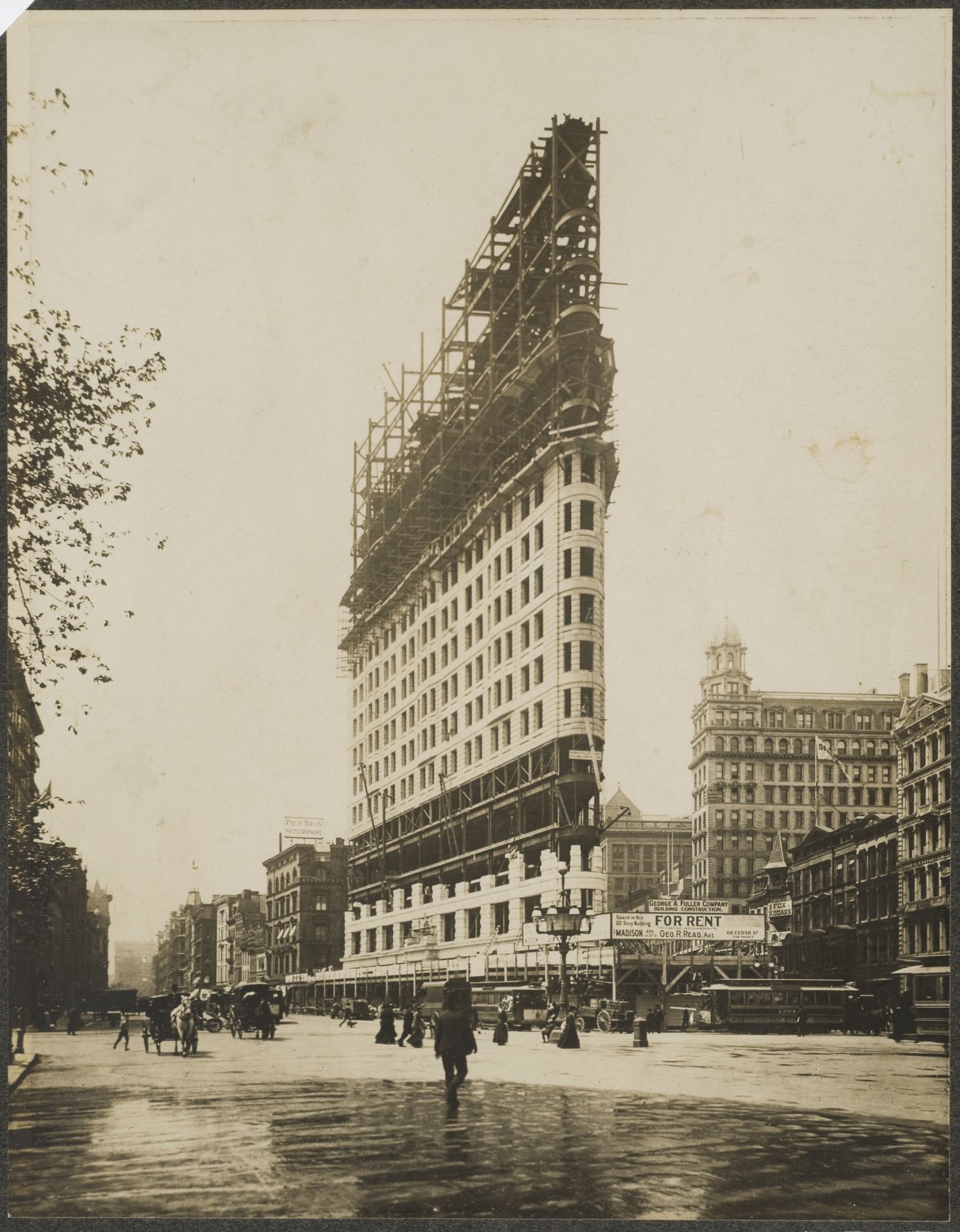 Flat Iron Building during construction