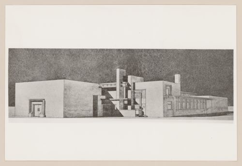Photograph of a perspective drawing for a winery, Purmerend, Netherlands