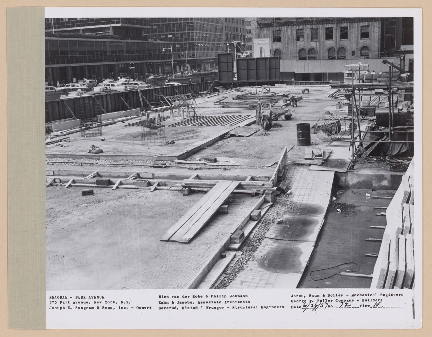 Seagram building under construction, 375 Park avenue, New York, N.Y., north view