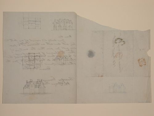 Letter to Vulliamy withsketches of houses