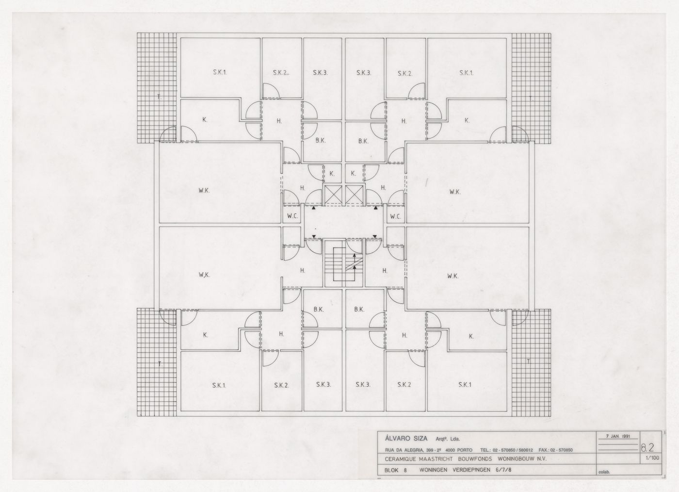 Floor plan for Ceramique Terrein Blocos de habitação e escritórios, Maastrich, the Netherlands