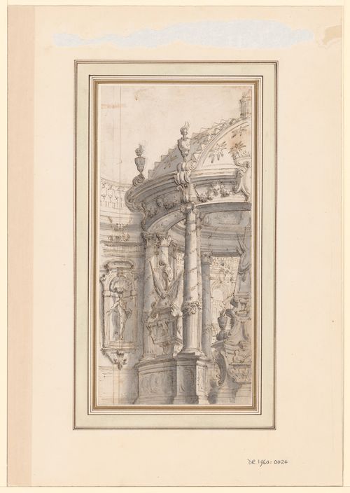 Architectural interior with cenotaph