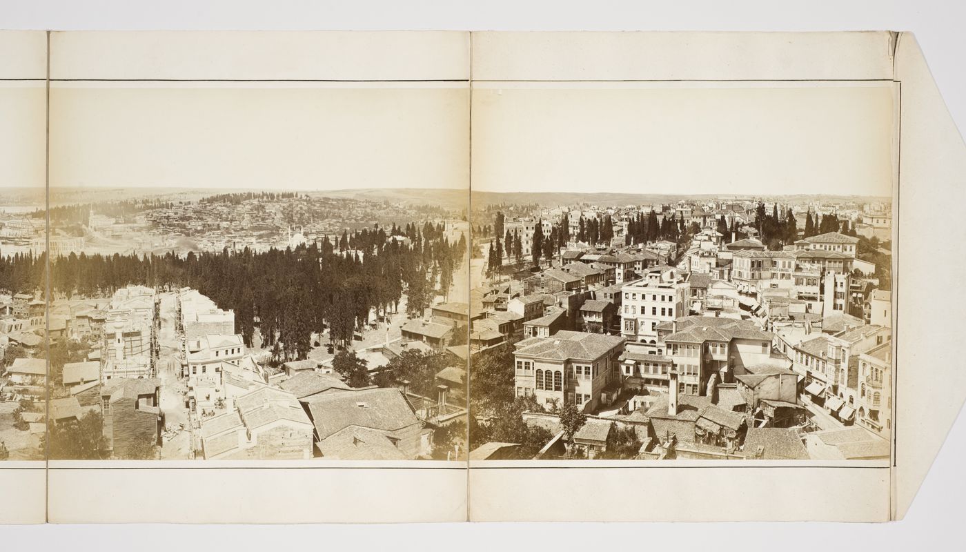 Section of a panorama of Constantinople (now Istanbul) from the Galata Tower, Ottoman Empire (now Türkiye)