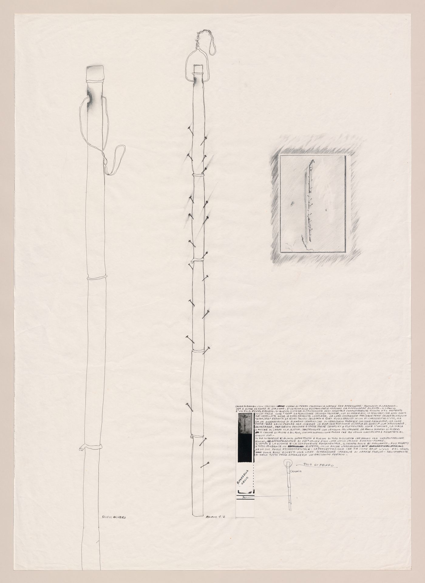 Sketches with notes for Zeno, une cultura autosufficiente [Zeno, a self-sufficient culture]
