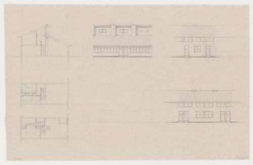 Plans, elevations, and section for a house/studio, Hillegersberg, Netherlands