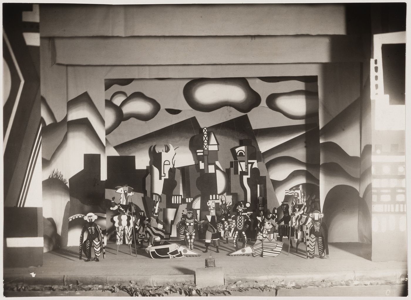 View of  "La création du monde" Ballet  created for the Ballets Suédois, set and costumes designed by Fernand  Léger, Paris