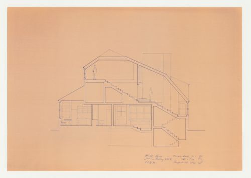 Section looking north for the Hanks-Paré Residence, Tuxedo Park, New York