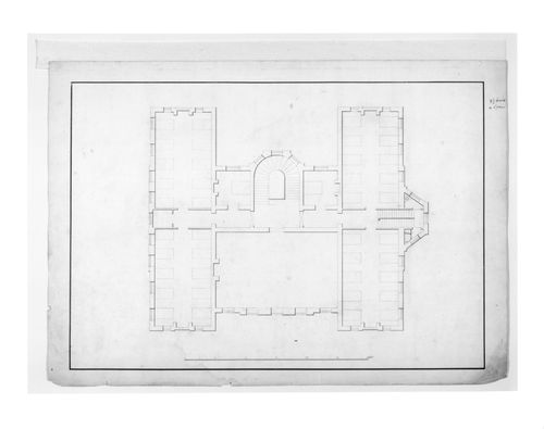 Upper floor plan for the City of London's Lying-In Hospital, City Road