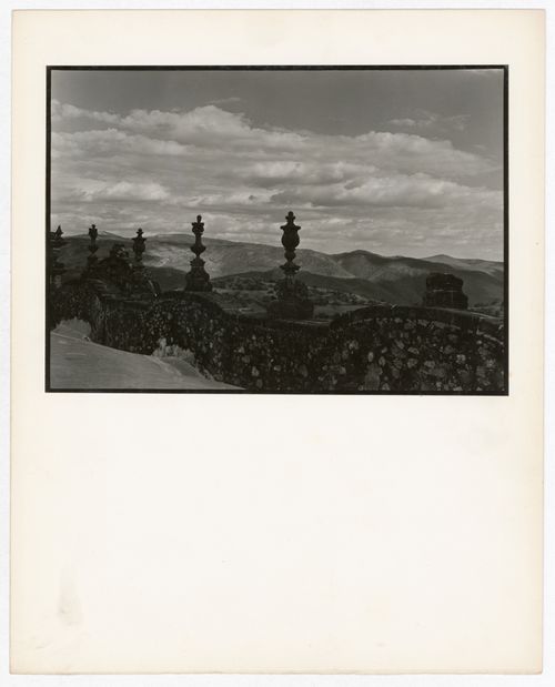 View of hills, from a church roof, Mexico