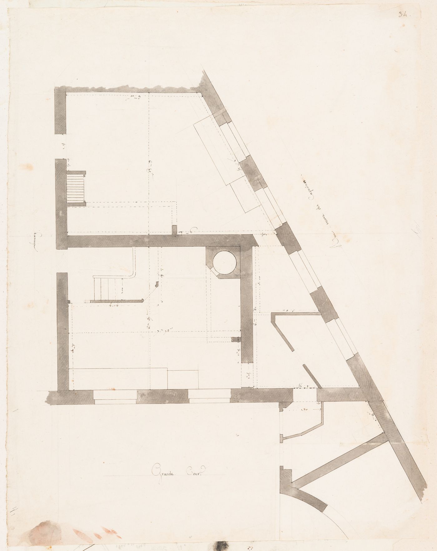 Hôtel de la Colonnade, Paris: Partial plan, probably for the ground floor