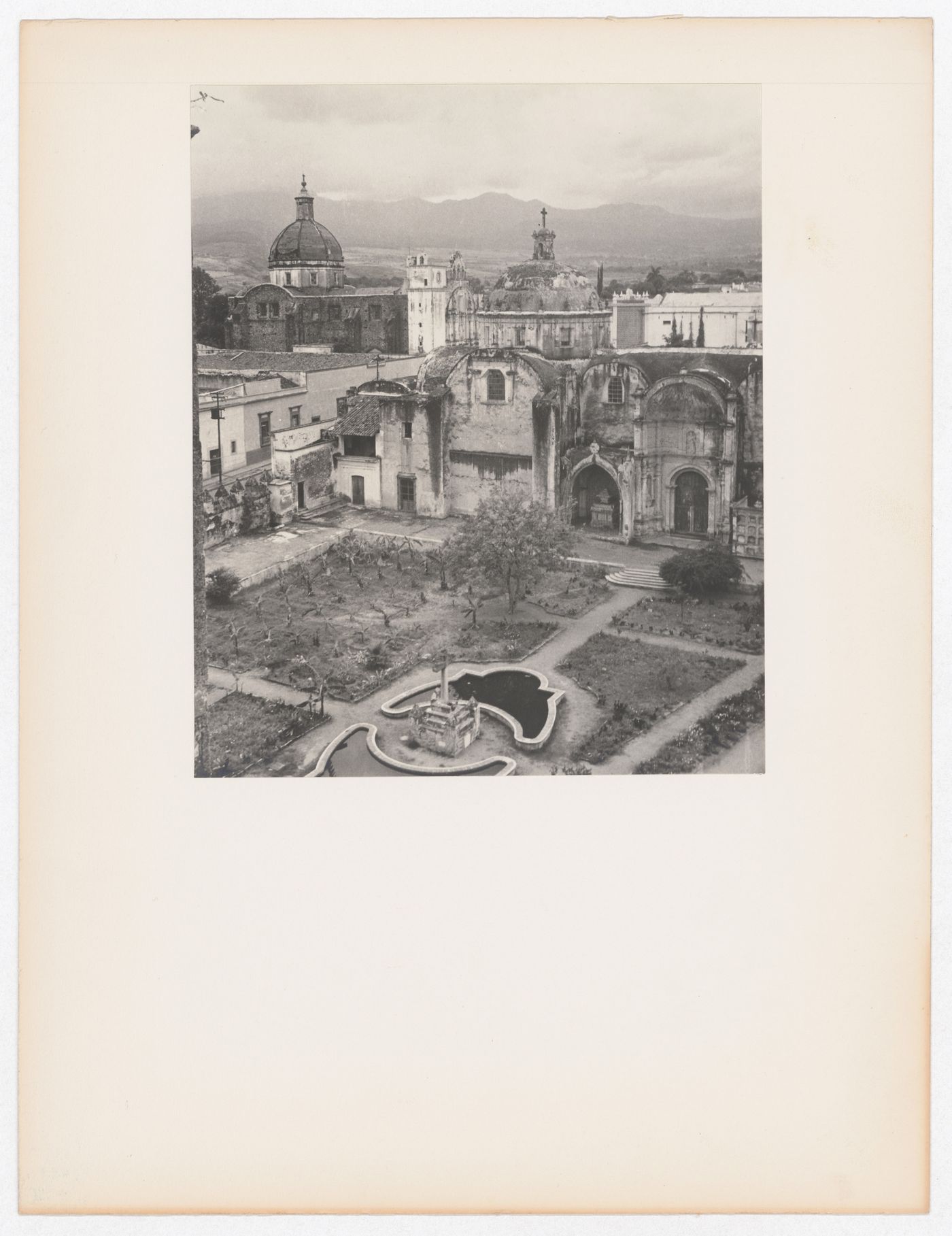 View of the churchyard and a chapel with the Nuestra Senora de Guadalupe in the left background, Catedral de Cuernavaca, Cuernavaca, Mexico