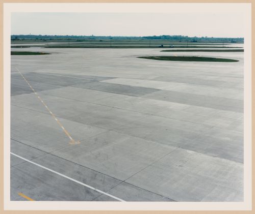 ORD: O’Hare Airfield: View of Runway 2L from edge of airfield, Chicago, Illinois