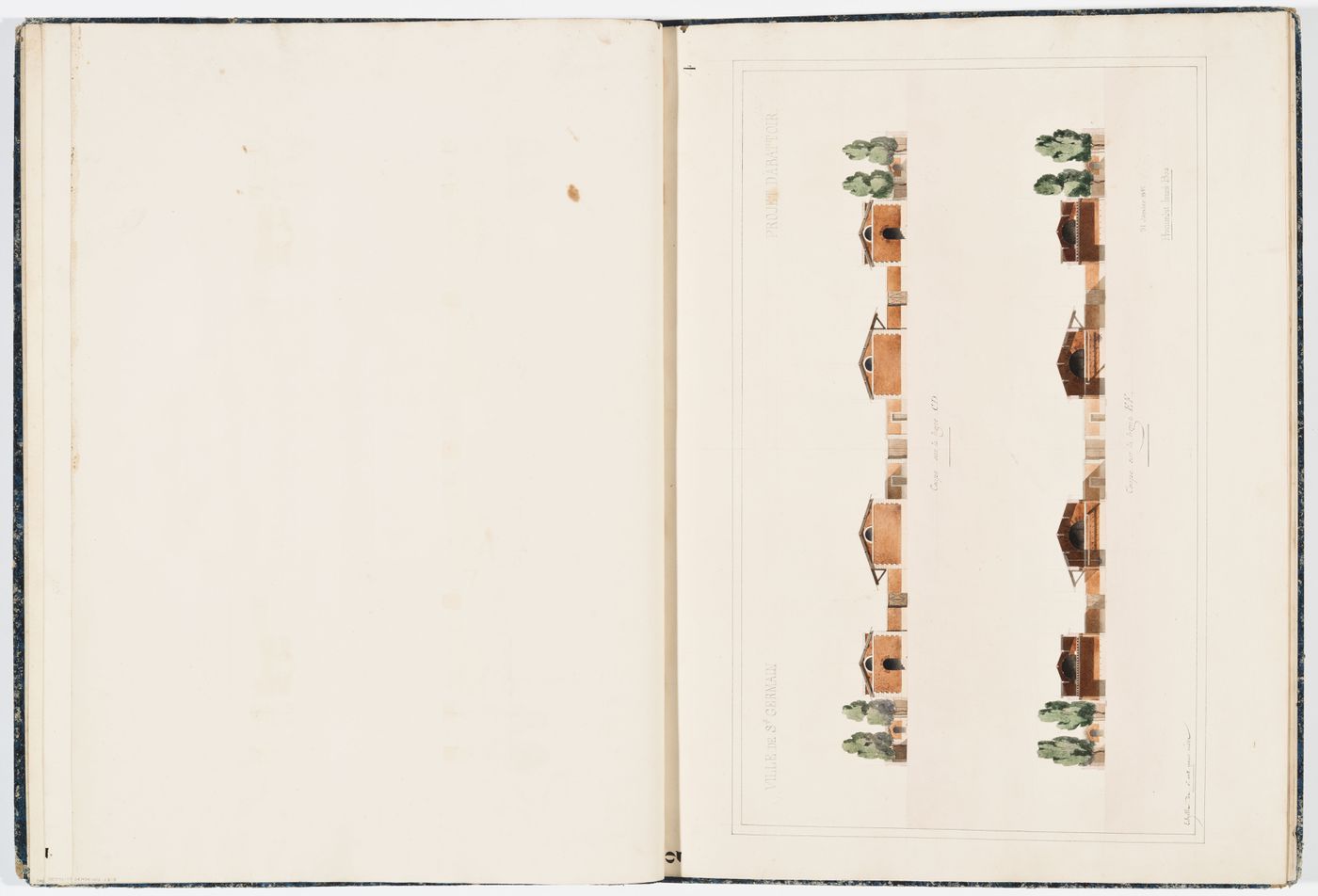 Cross sections for the "étaux pour les bouchers" and the "bouveries"