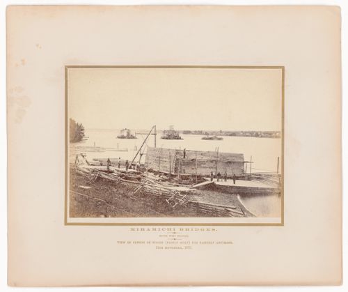 Miramichi Bridges under construction, Miramichi Bay, New Brunswick