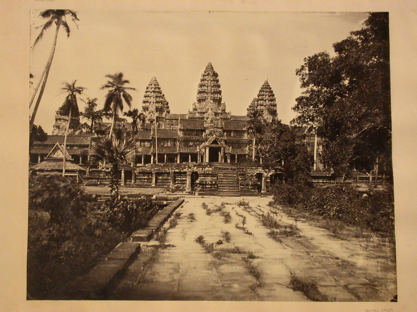 View of the west entrance of the central galleries and the central towers, Angkor Wat, Siam (now in Cambodia)