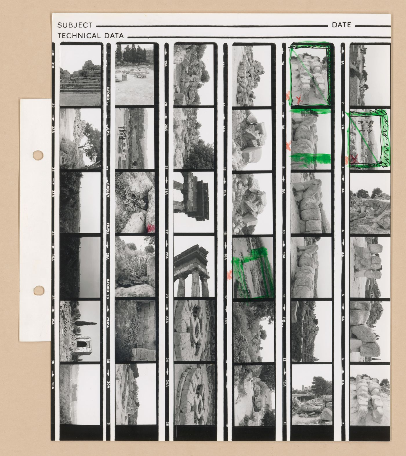 Contact sheet from photographic album, Turkey