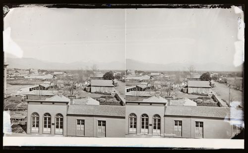 Stereograph of panoramic view of San Bernardino, United States of America