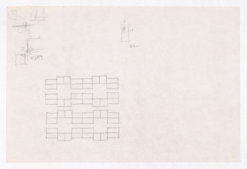 Sketch for Minimum Cost Housing Group's plot in Aranya township, India, for Aranya Housing Project