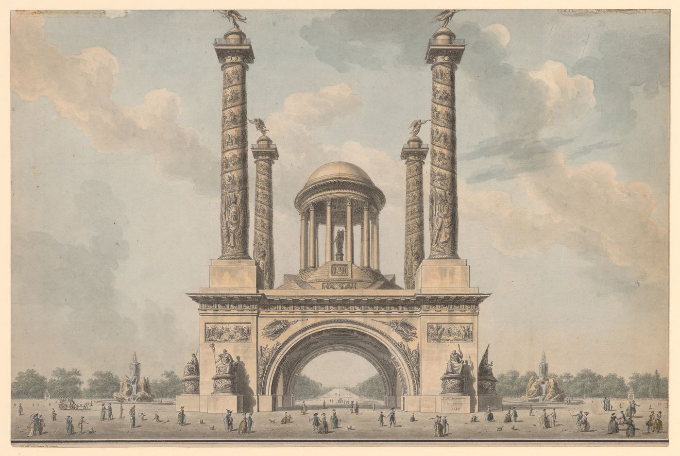 Design for a triumphal arch - perspective