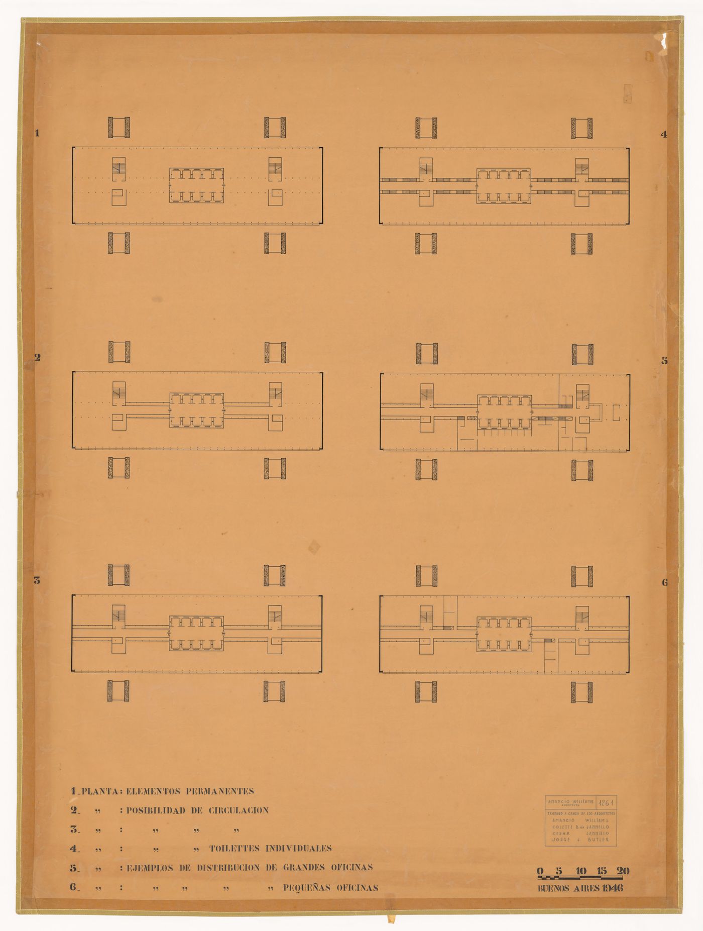 Floor plans for Edificio suspendido de oficinas