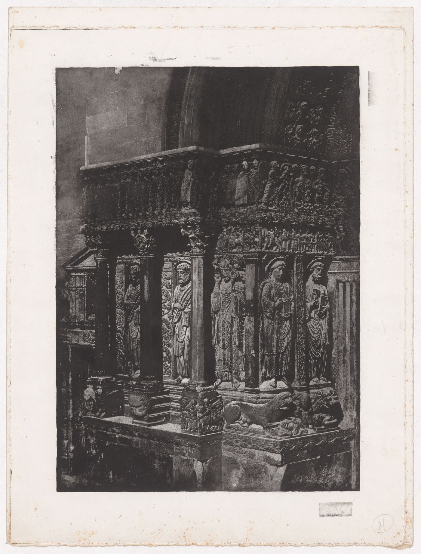 Cathedral, left side of the portal of Saint Trophime, Arles, France